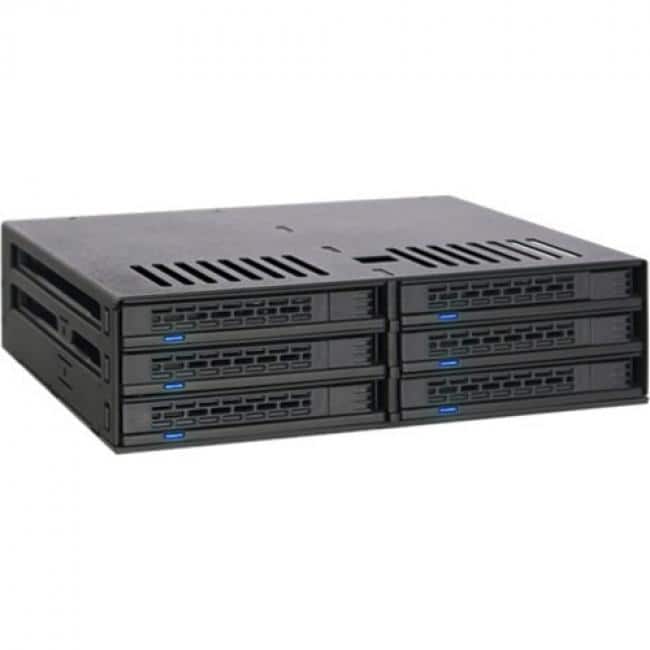 Icy Dock - ExpressCage MB326SP-B Drive Enclosure for 5.25" - Serial ATA/600 Host Interface Internal - Black - 6 x Total