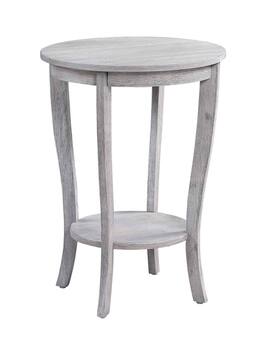 Hanke - Heritage Round End Table Faux Marble - Wirebrush Light Gray