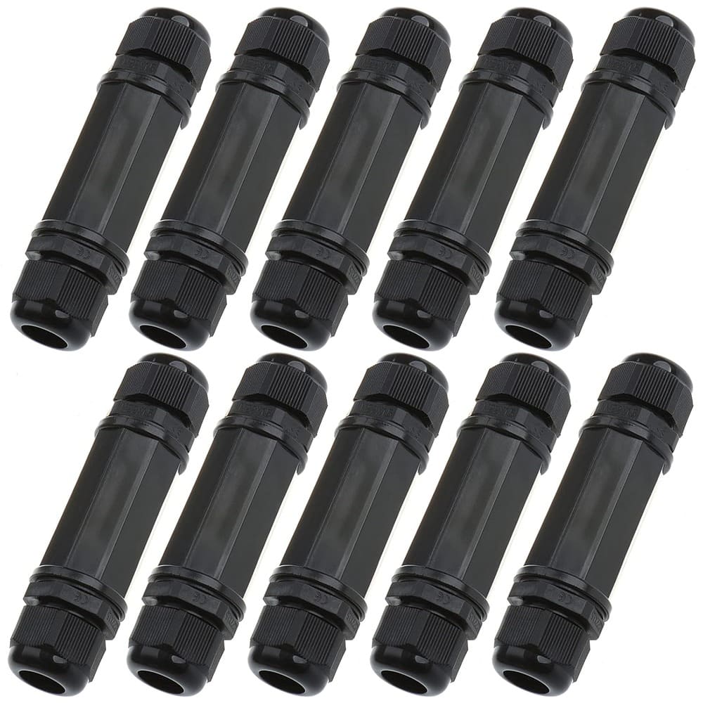 ACJPR - Shielded Waterproof RJ45 Connectors for Cat5/Cat5e/Cat6, IP67, 8P8C, Female-to-Female LAN Coupler, 10-Pack