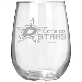 Great American Products - Dallas Stars Etched 17oz. Rally Cry Stemless Wine Glass - Multicolor