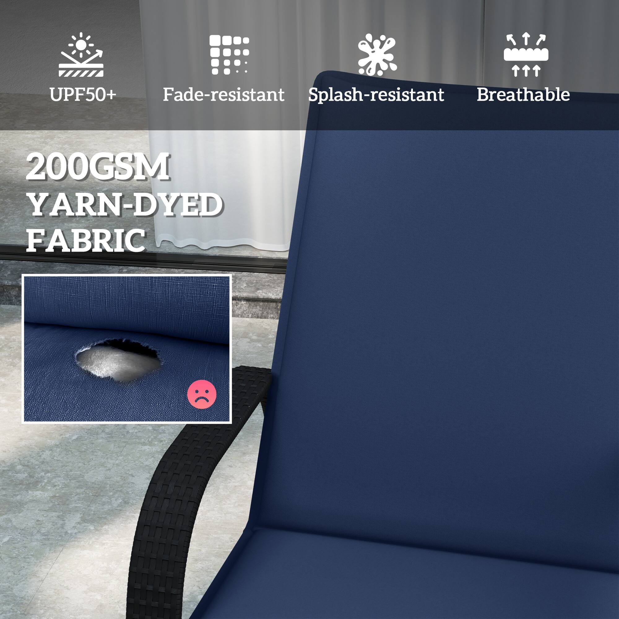 UPF50+ Fade-resistant Splash-resistant Breathable 200GSM Yarn-dyed fabric