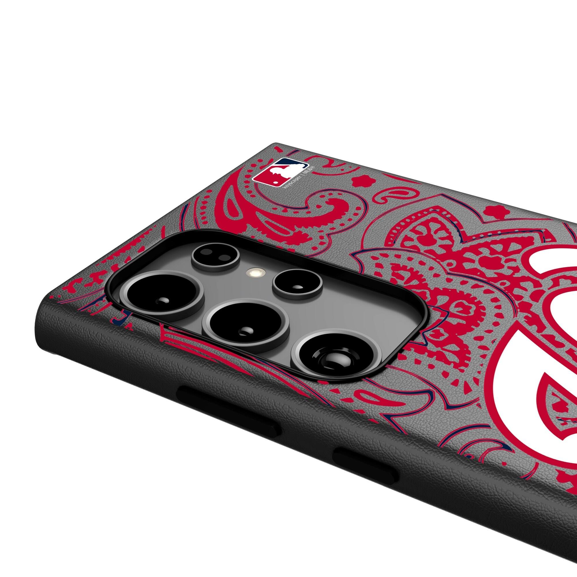 Alt View 3. Keyscaper - Washington Nationals Paisley Galaxy Magnetic Bump Case - S24 Ultra - Black.