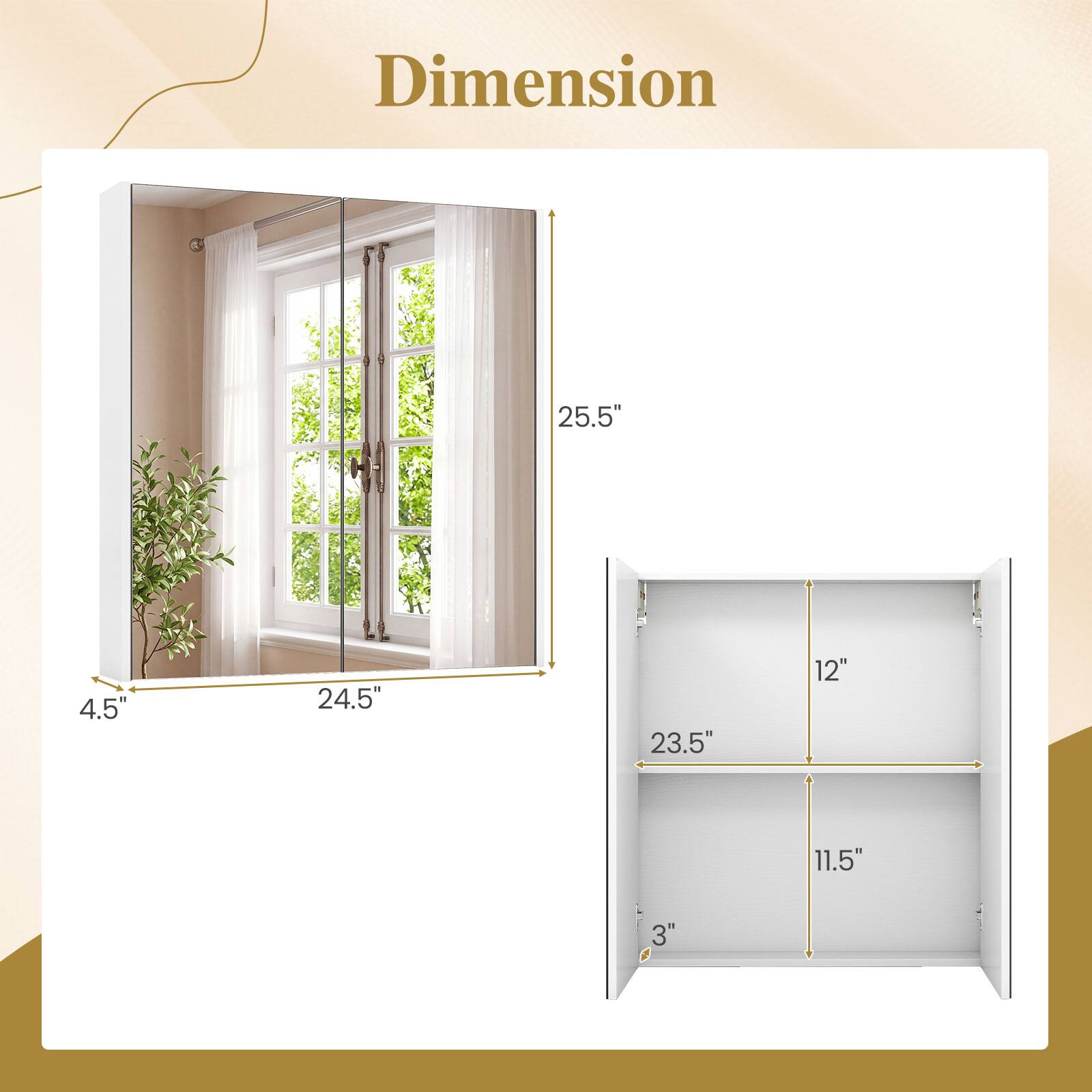 Dimension  
25.5"  
4.5"  
24.5"  
23.5"  
12"  
11.5"  
3"