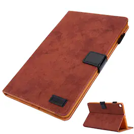 Dteck - Case For Samsung Galaxy Tab A11+ 2025/A9+ 2023 11-inch Kickstand Shockproof PU Leather Folio Card Slots Cover - Brown