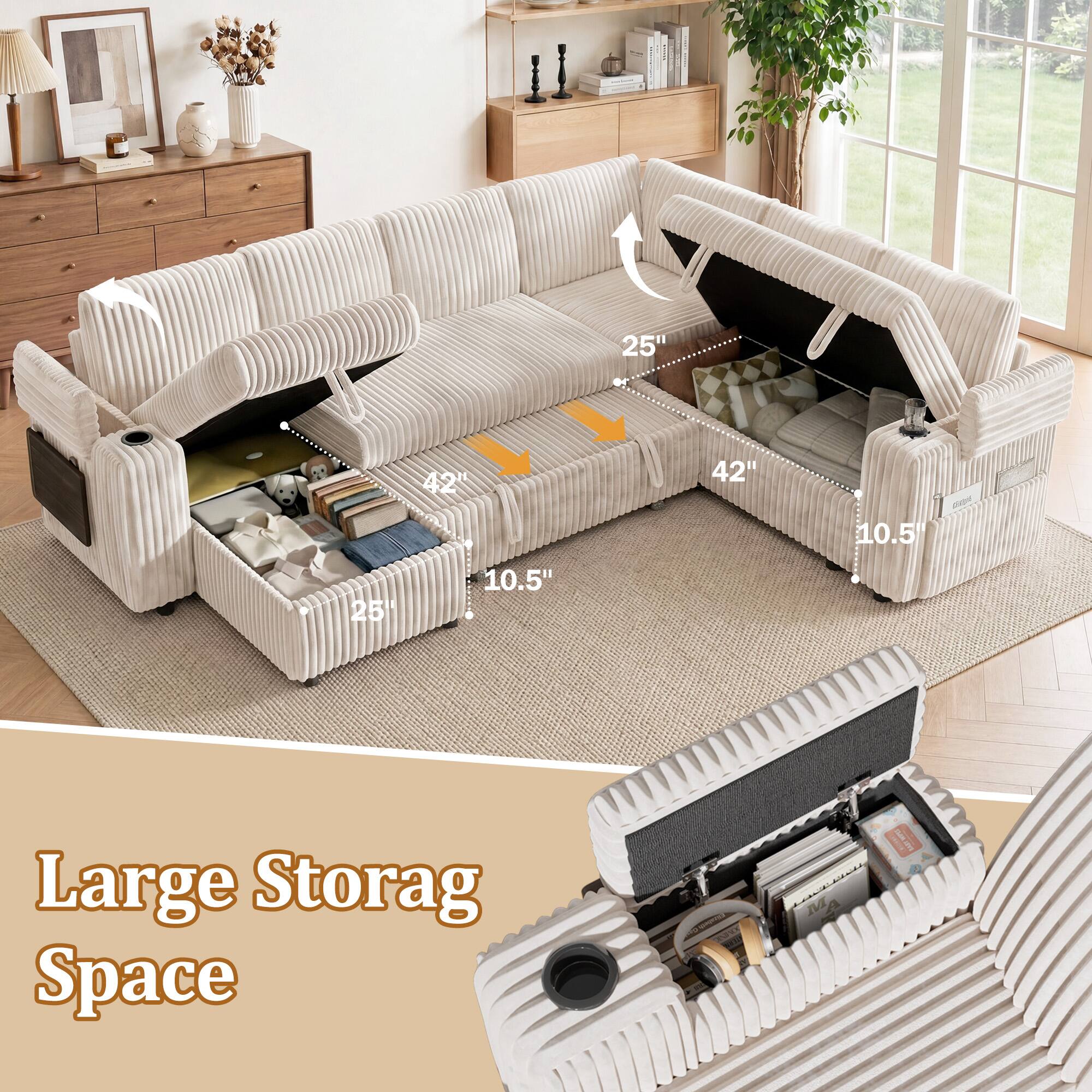 25"  
42"  
10.5"  
25  
10.5"  
42"  
Large Storage Space