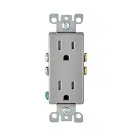 Leviton - 15 amps 125 V Duplex Outlet 5-15R 1 pk - Gray