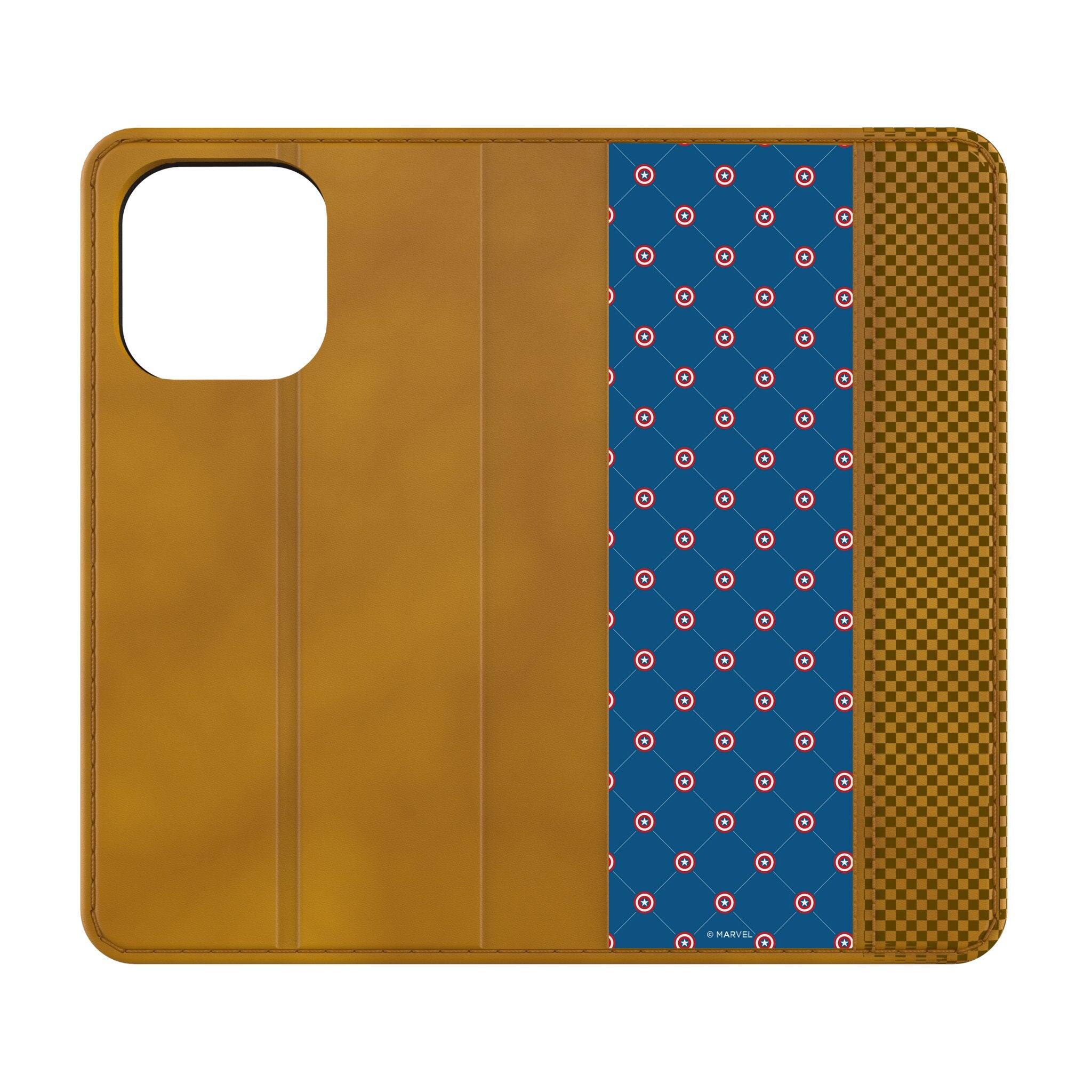 Keyscaper - Marvel Pattern Folio Phone Case - Apple iPhone 15 - Captain America