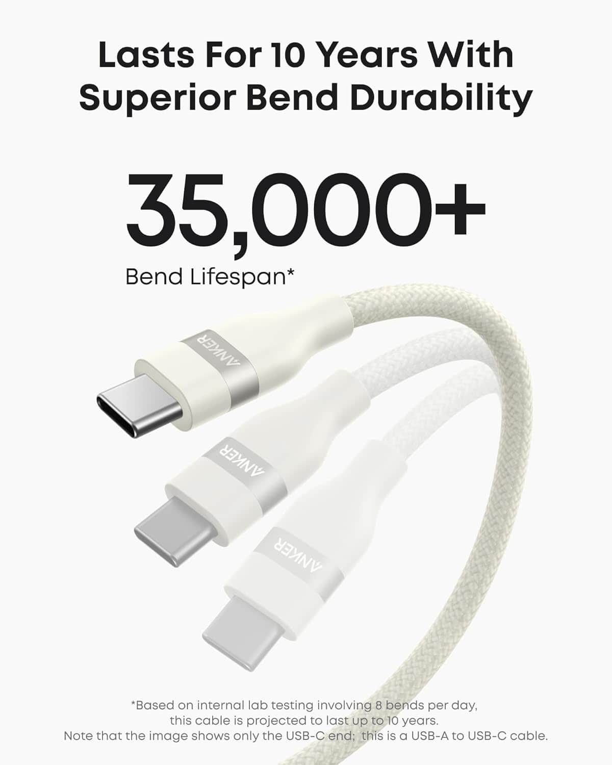 Anker Car Carplay Cable for iPhone 17 16 Pro Max Plus White A82G2