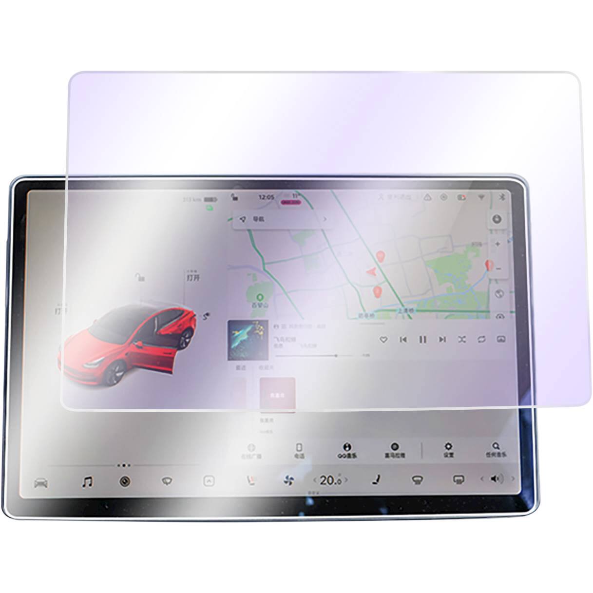 Front Zoom. SaharaCase - ZeroDamage Ultra Strong Tempered Glass Screen Protector for Tesla Model 3 and Model Y - Anti-Blue.