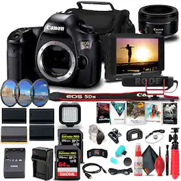 EOS 5DS DSLR Camera (Body Only) + 4K Monitor + Canon Lens + More Bundle (International Version)