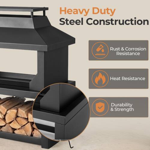 Heavy Duty Steel Construction  
Rust & Corrosion Resistance  
Heat Resistance  
Durability & Strength
