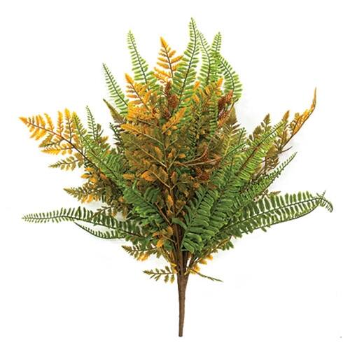 Front. BreeBe - Fall Wetland Fern & Wheat Bush - 21" - Yellow, Green.