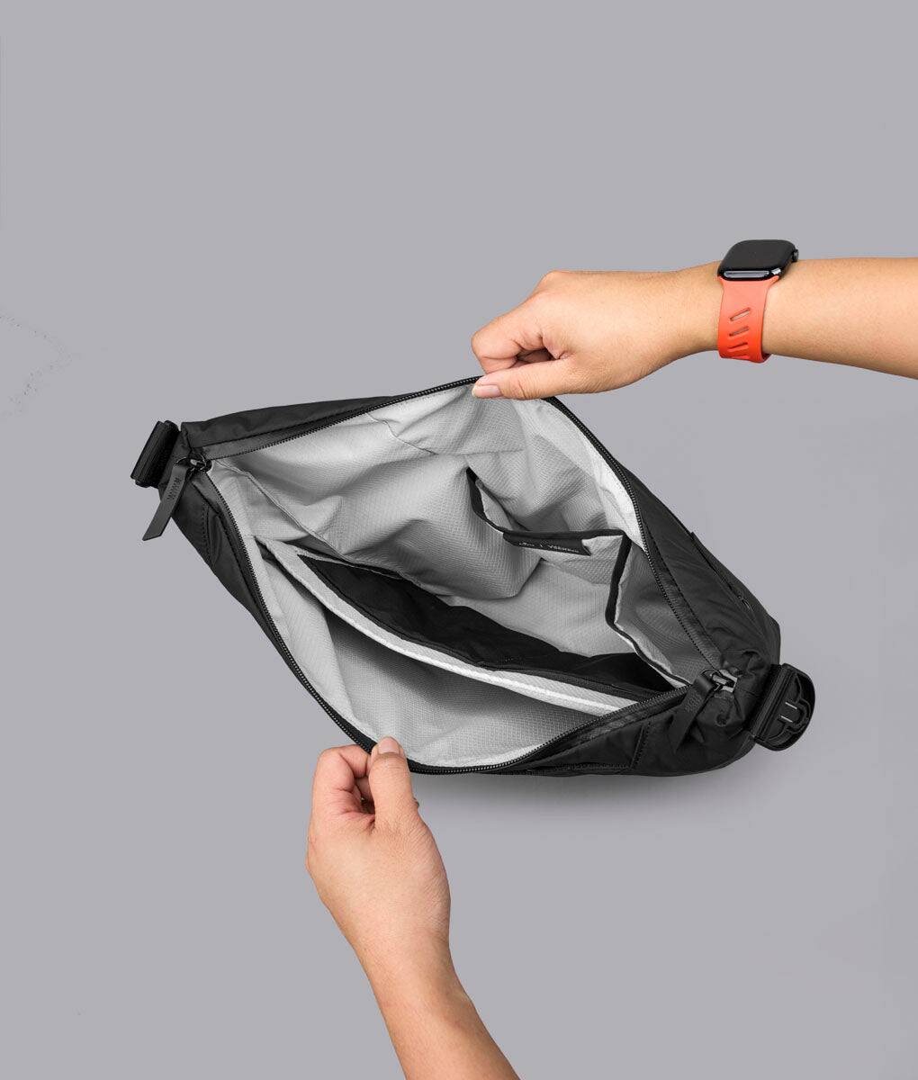 Alt View 4. ALPAKA - Flow Satchel 10L Shoulder Bag for 13" Laptop with Water Bottle Holder - Black.