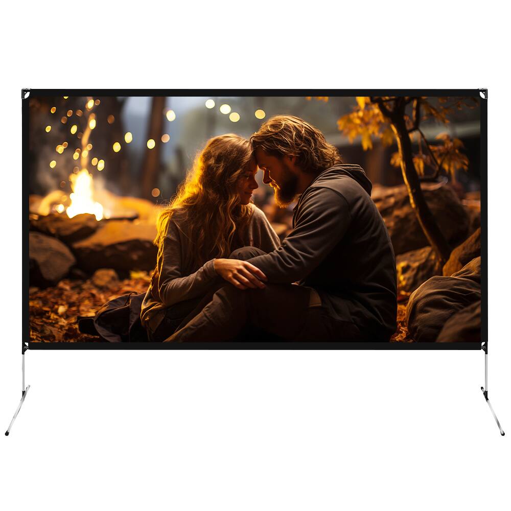 Angle. ETOE - 120 inch Projector Screen, 16:9 Foldable Anti-Crease Portable Projector Movies Screens for Home Theater, Outdoor, Indoor - White.