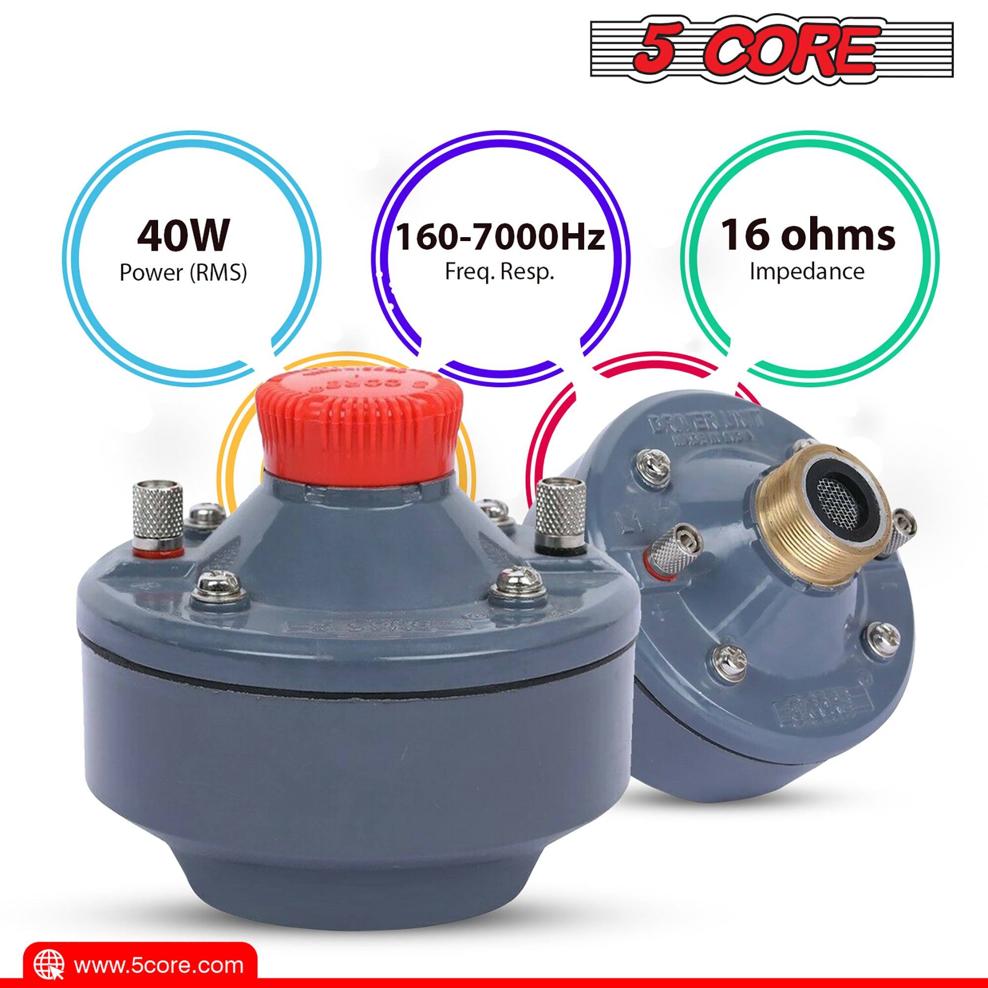 5 CORE 40W Power (RMS) 160-7000Hz Freq. Resp. 16 ohms Impedance DERA WMAna 1 @ www.5core.com