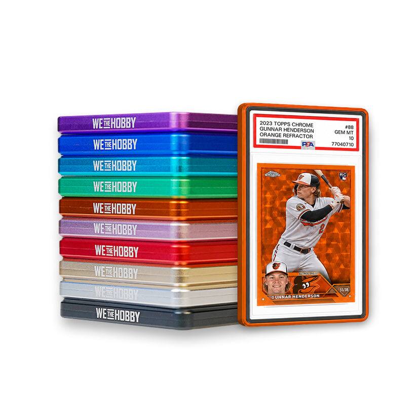 WeTheHobby Aluminum SHARKTOOTH Graded Card Case for PSA 35PT - Orange - Orange