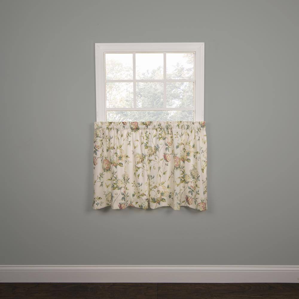 Angle. Ellis Curtain - Abigail Hydrangea Printed Room Darkening Curtains - 2-Piece Rod Pocket Set - Multi.