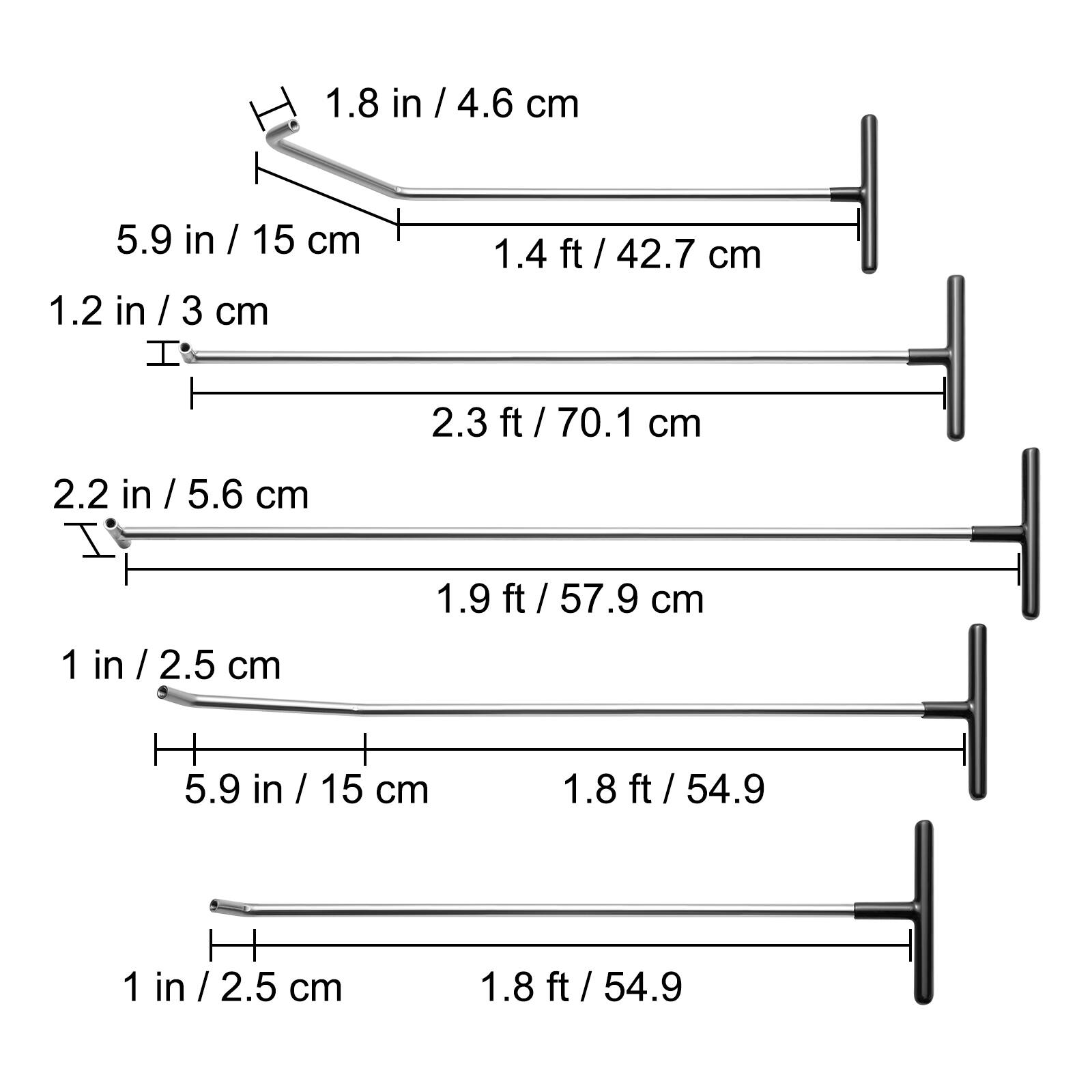 1.8 in / 4.6 cm  
5.9 in / 15 cm  
1.2 in / 3 cm  
1.4 ft / 42.7 cm  
2.3 ft / 70.1 cm  
2.2 in / 5.6 cm  
1.9 ft / 57.9 cm  
1 in / 2.5 cm  
5.9 in / 15 cm  
1.8 ft / 54.9  
1 in / 2.5 cm  
1.8 ft / 54.9