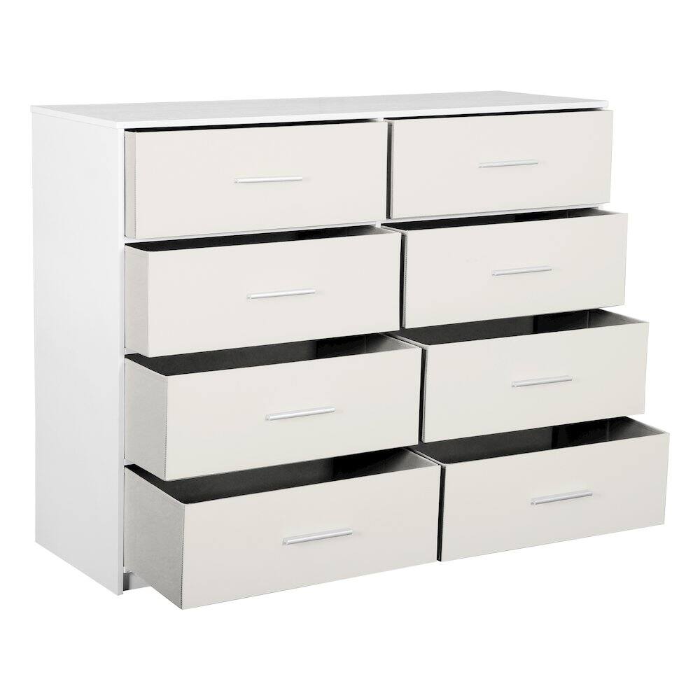 Alt View 2. Techni Home - 8-Drawer Dresser with Large Fabric Drawers, White - White.