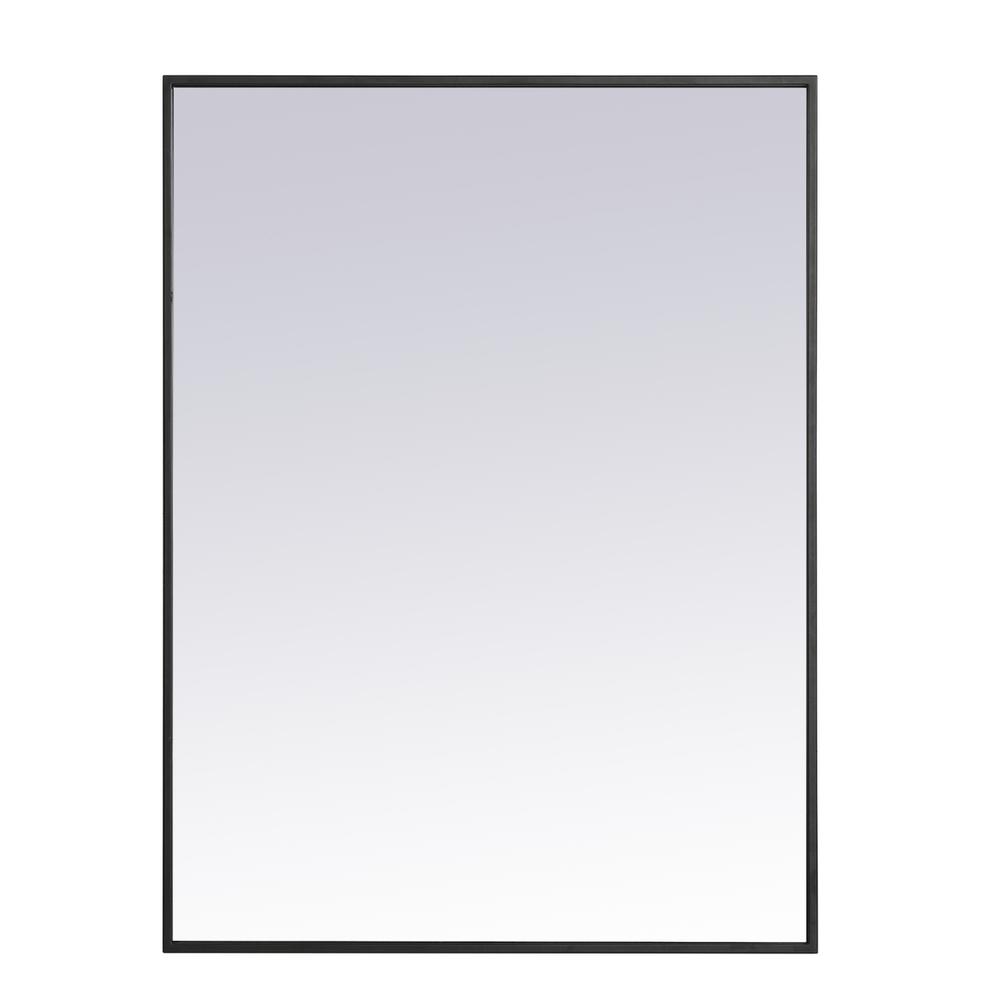 Alt View 2. Elegant Decor - Metal frame rectangle mirror 27 inch in Black - Black.