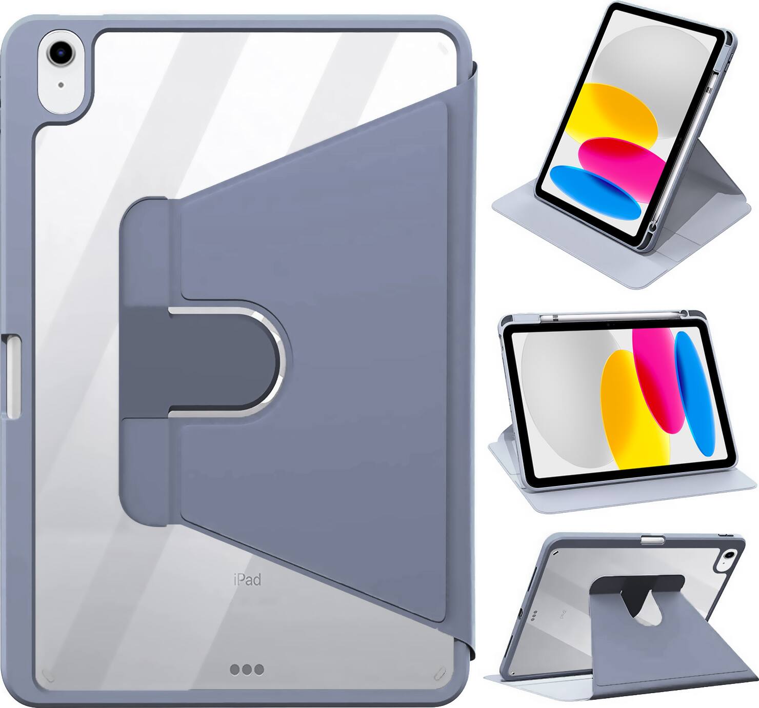 Alt View 14. SaharaCase - Venture Series Rotating Folio Case for Apple iPad 11'' (A16) and iPad 10.9'' (10th Gen) - Shadow Purple Gray.