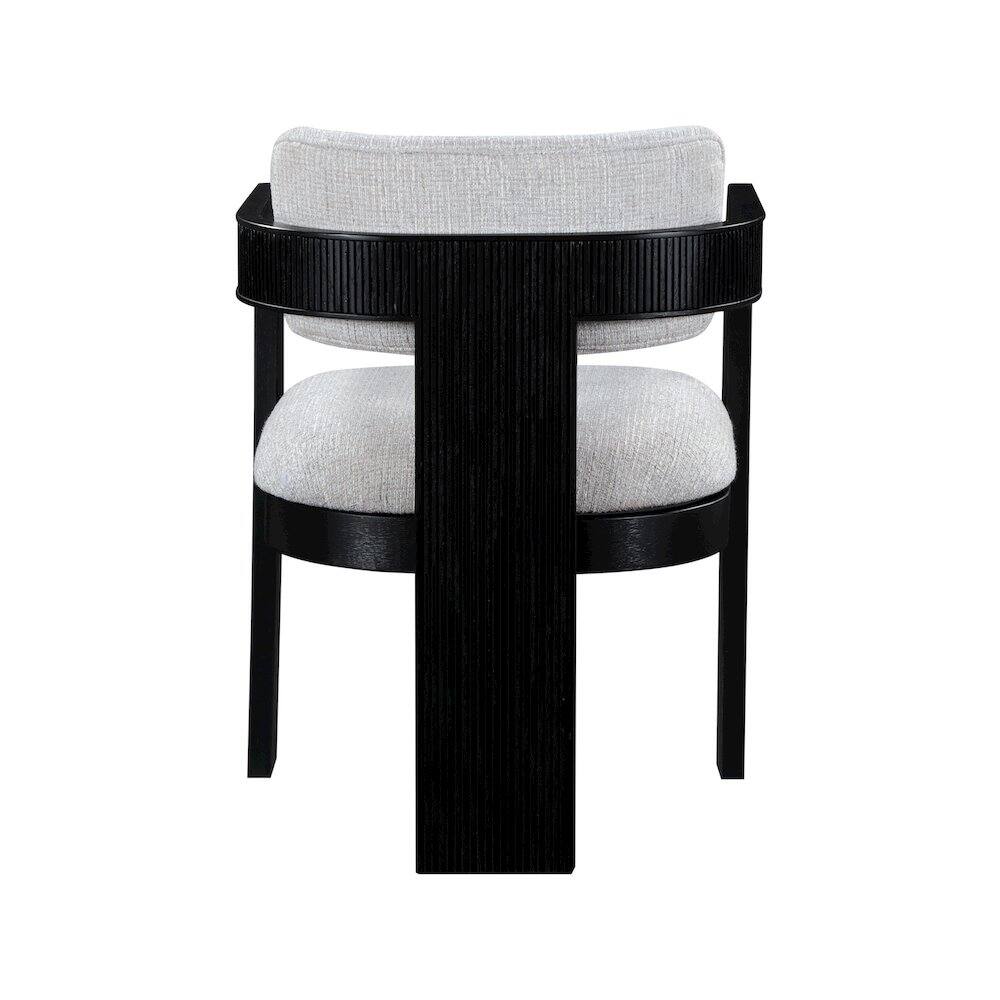 Alt View 4. Meridian Furniture - Sacha Grey Linen Textured Fabric Dining Chair, Set of 2 - Grey.