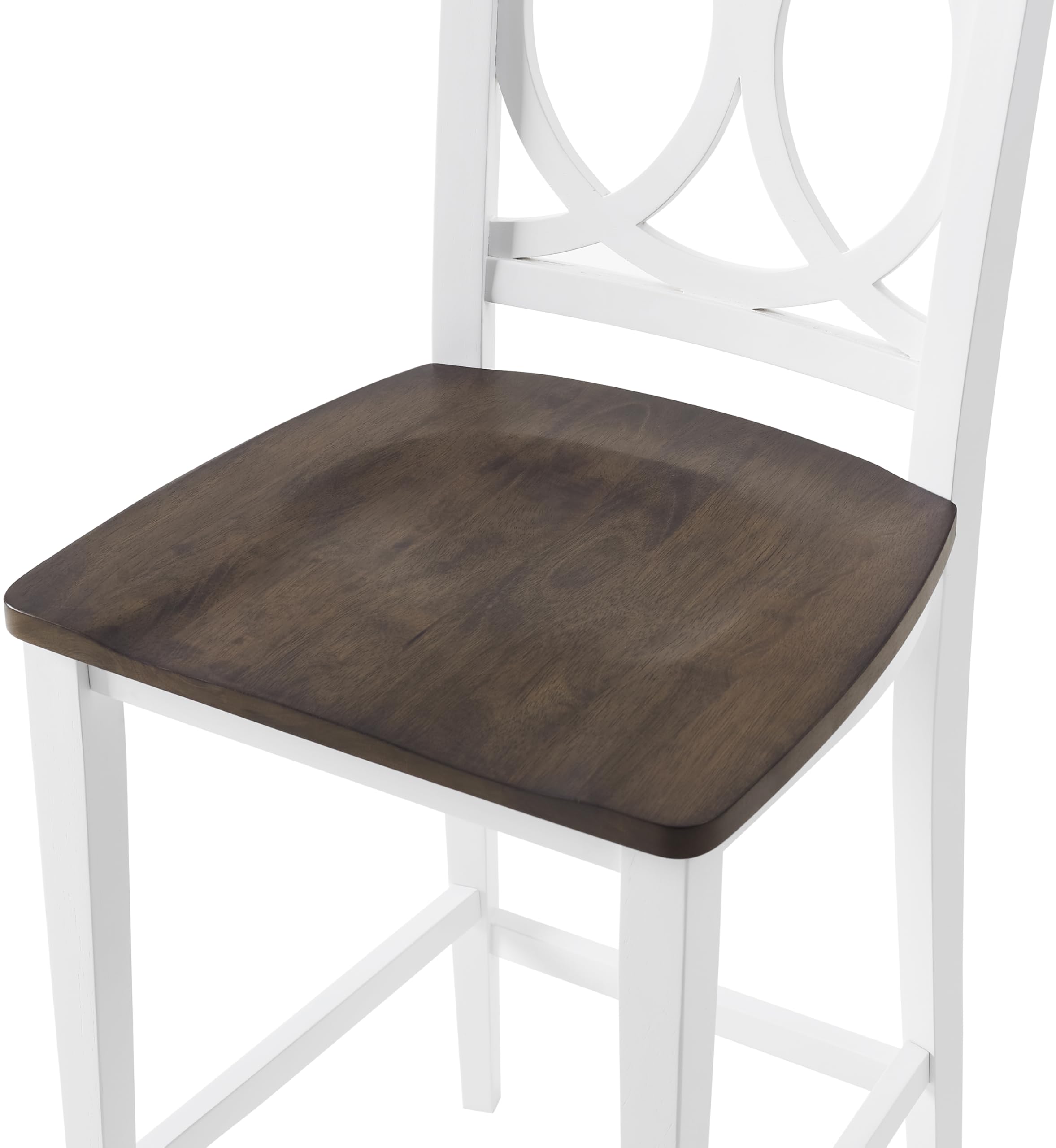 Back. Crosley Furniture - Charlotte 2-Piece Counter Height Bar Stool Set - 2 Stools - White.