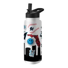 Logo Brands - Miami Marlins 34oz. Native Quencher Bottle - Multicolor