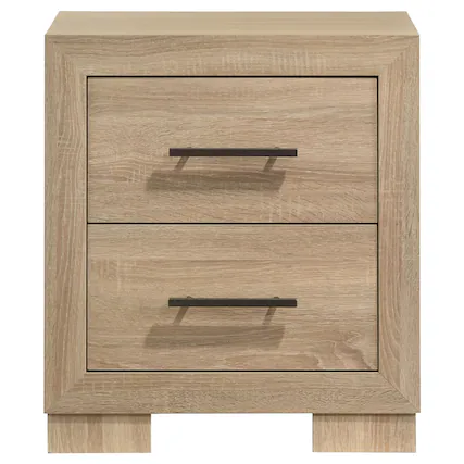 Front. Coaster Home Furnishings - Arielle 2-drawer Wood Nightstand with Casters - Light Oak.