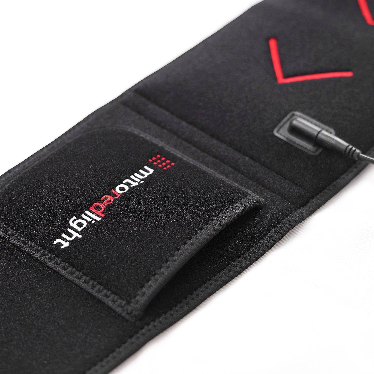 Left. Mito Red Light, LLC - MitoQUAD™ Wavelength Belt | Hands Free Red Light Therapy.