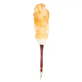 Unique Bargains - Wool Duster 20.5 Inch Natural Feather Cleaning Tool with Wooden Handle for Fans Window Blinds Shelves Furniture - White Gold