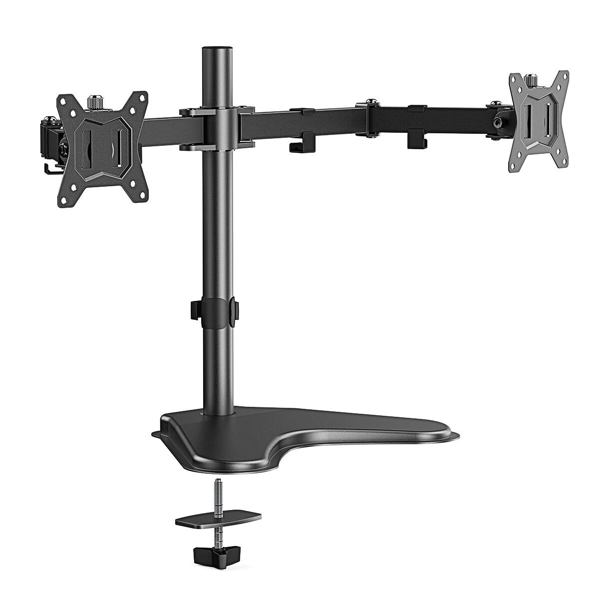 Front. ErgoAV - Motion Desk Stand for Dual Monitors 13" to 32" - Black.