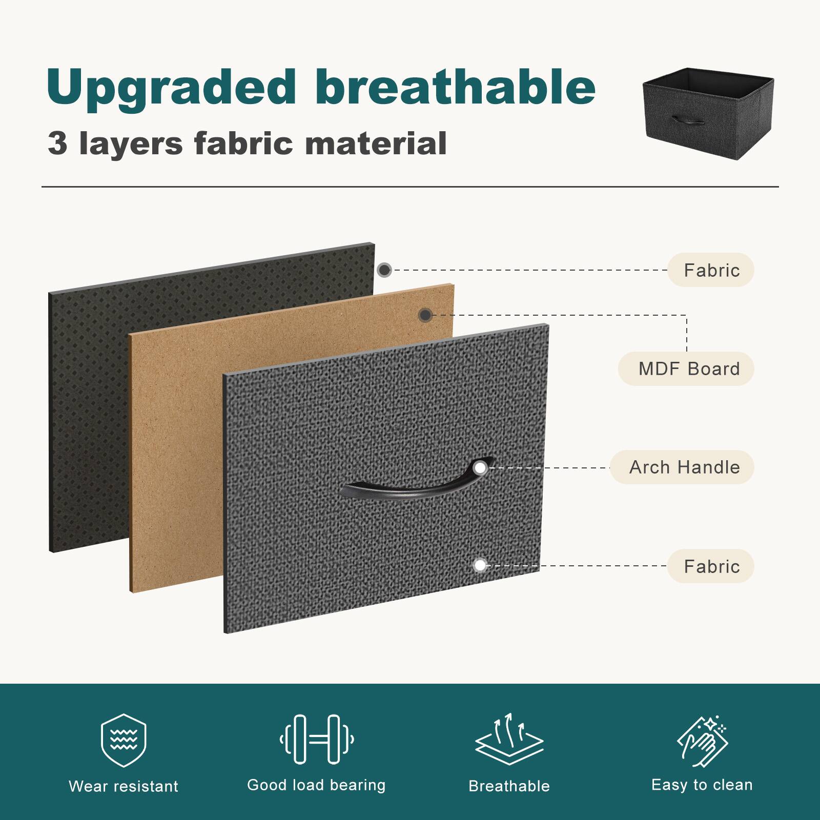 Upgraded breathable 3 layers fabric material Fabric MDF Board Arch Handle Fabric Wear resistant Good load bearing Breathable Easy to clean