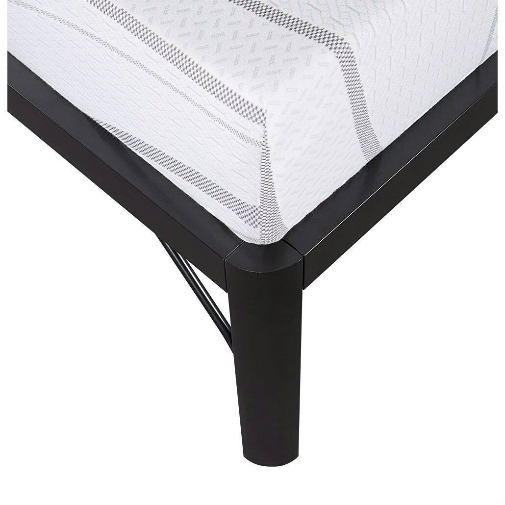 Back. Hivvago - Twin size Modern Round Edge Black Metal Platform Bed Frame - Black.