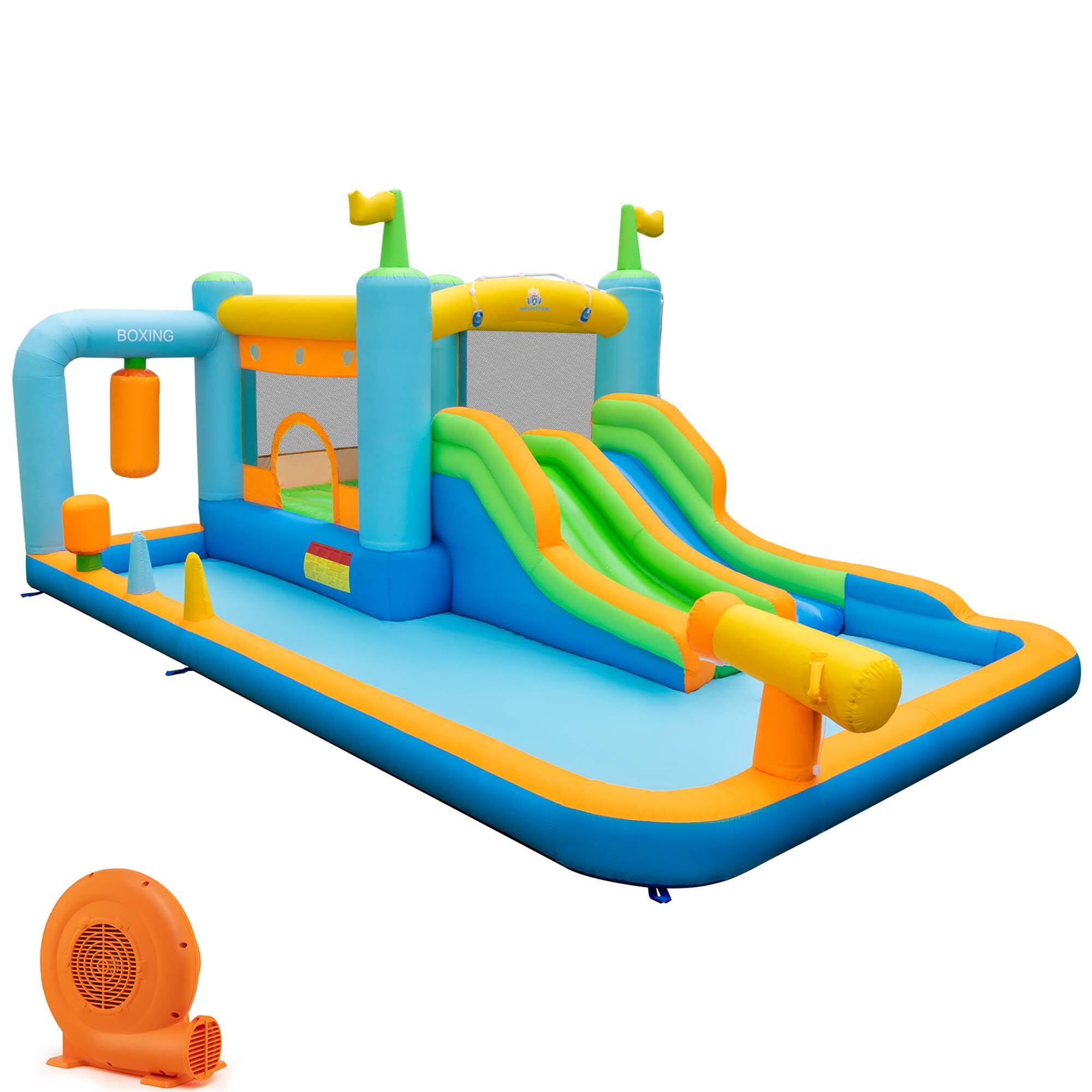 Alt View 9. Costway - Costway Inflatable Water Slide Giant Kids Bounce House Park Splash Pool with 680W Blower - Multicolor.