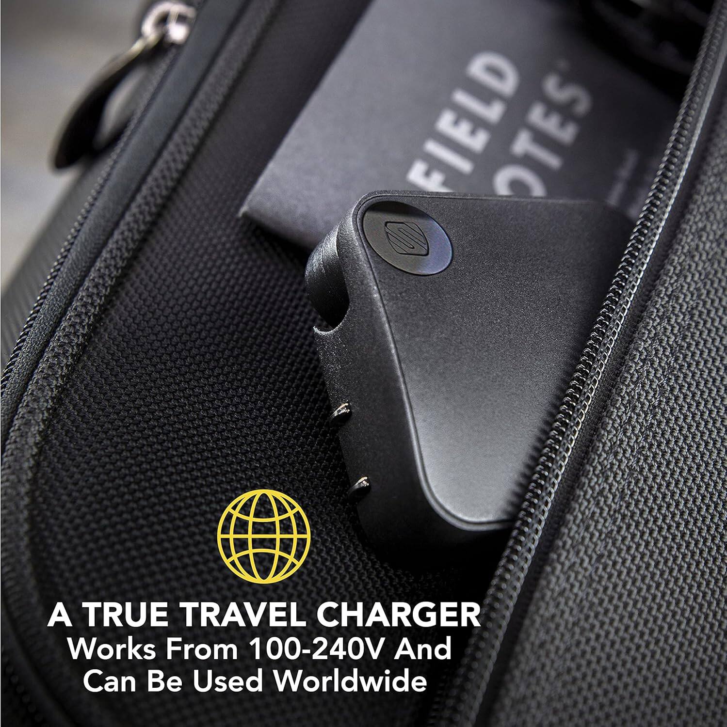 A TRUE TRAVEL CHARGER  
Works From 100-240V And Can Be Used Worldwide