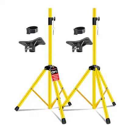The text on the image reads: "OFT Universal Tripod Speaker Stand."