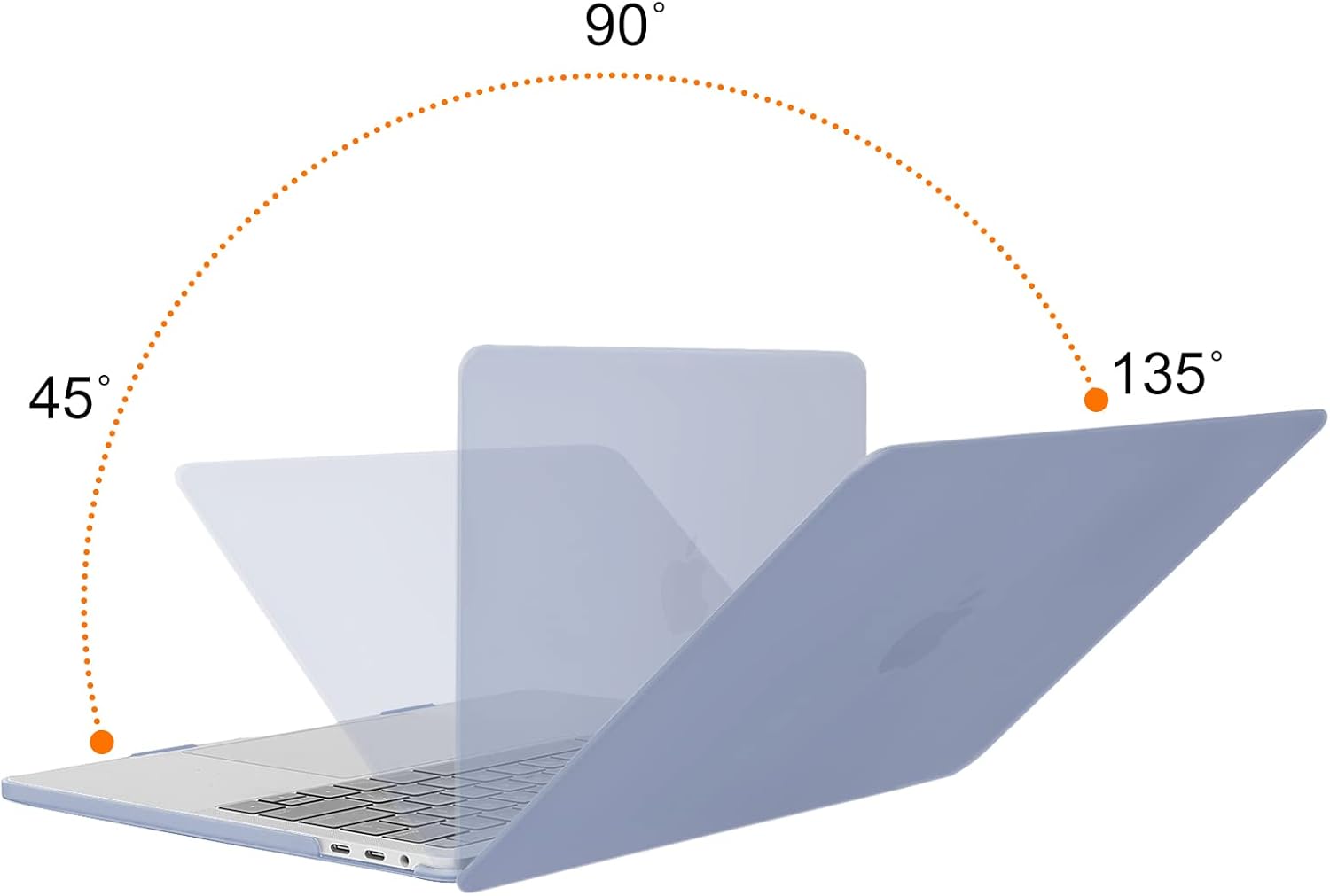 Back. mosiso - Hard Shell Case for 13-inch MacBook Pro 2016-2026 A2338 A2289 A2251 A2159 A1989 A1706 A1708 - Lavender Gray.