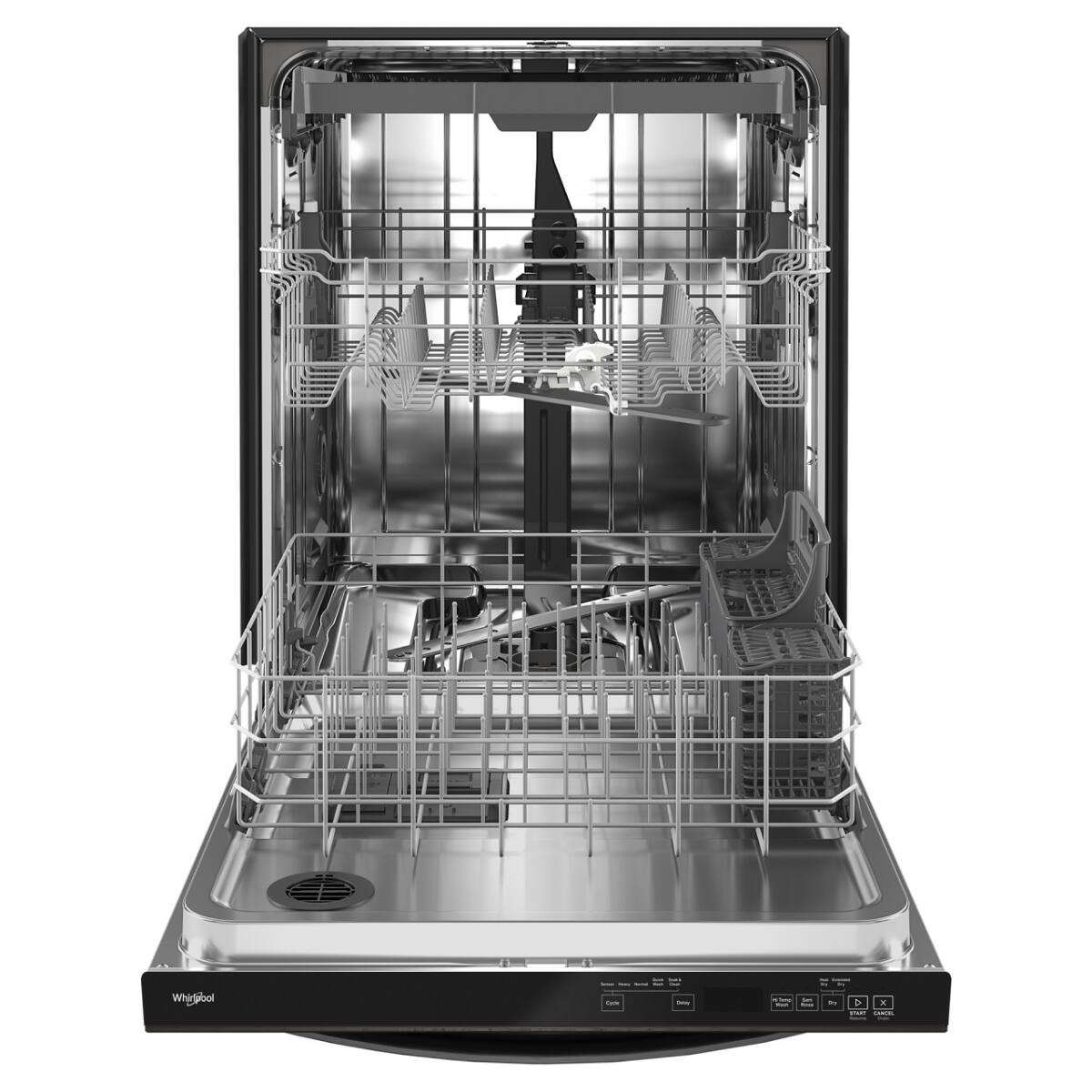 Angle. Whirlpool - Whirlpool - 24” Stainless Steel Dishwasher with AI Intelligent Wash - 47 dBA .- Print Resistant Black Stainless - Print Resist Blk Stnlss.