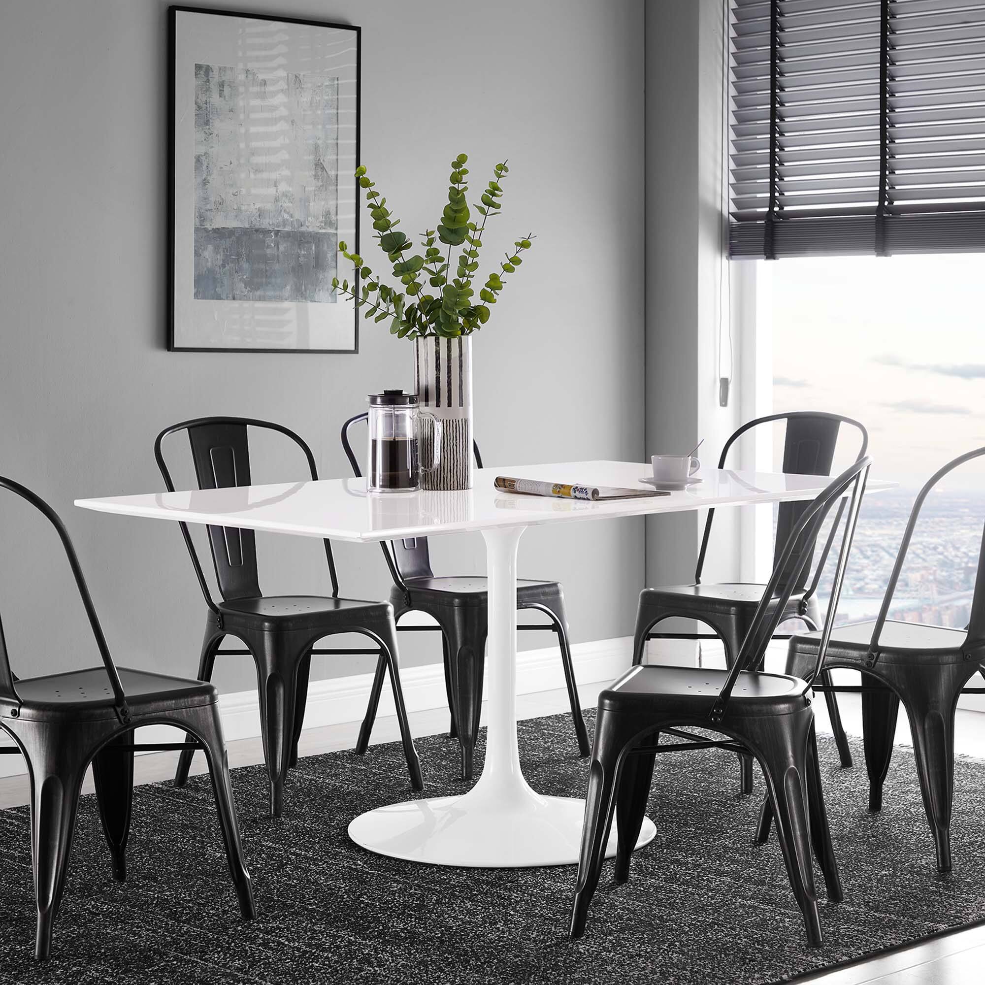Alt View 2. Modway - Lippa 60" Rectangle Wood Dining Table - White.