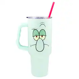 Silver Buffalo - Nickelodeon SpongeBob SquarePants Squidward 40-Ounce Stainless Steel Tumbler - Multi-Colored
