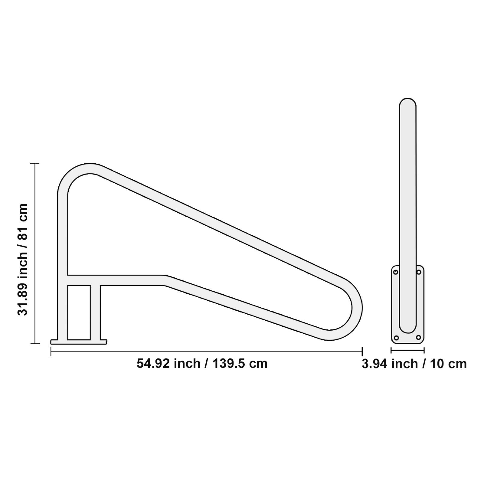 31.89 inch / 81 cm  
54.92 inch / 139.5 cm  
3.94 inch / 10 cm