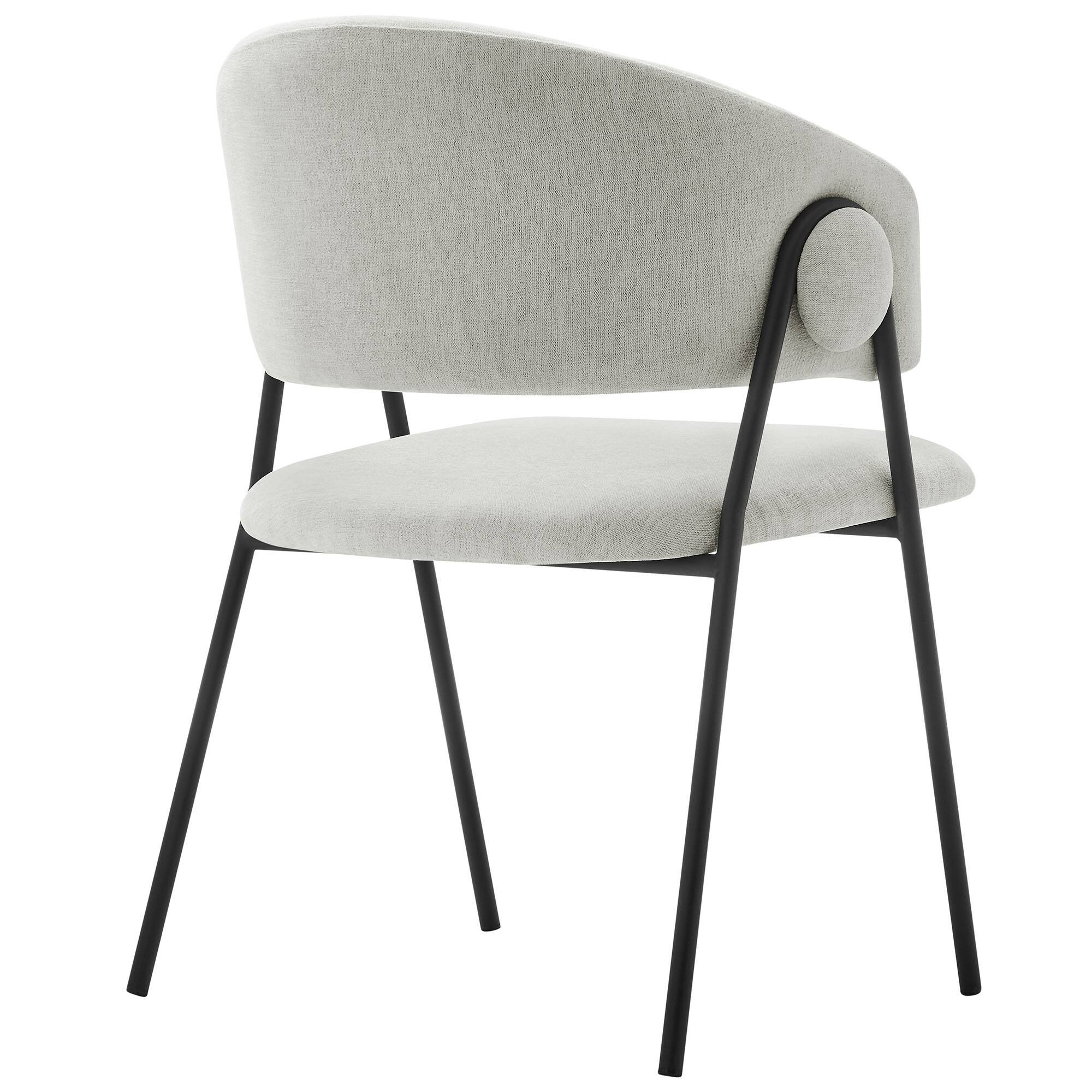 Alt View 2. Modway - Nella Upholstered Heathered Chenille Dining Chairs Set of 2 by Modway - Black.