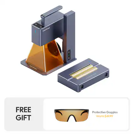 2 LaserPecker LaserPecker LaseiPecese loe Pecae LAECRPECHES FREE GIFT Protective Goggles Worth $49.99