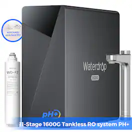Waterdrop - X16-Alkaline Reverse Osmosis Water Filter Extra F2 Filter - Black