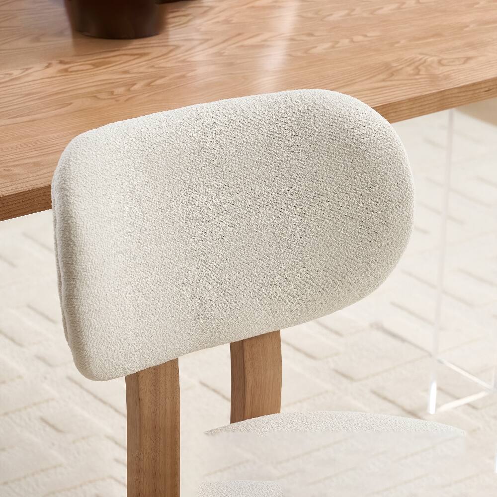 Alt View 7. Loheer - Loheer Wooden Dining Chairs Set of 2 Modern Fabric Upholstered Farmhouse Kitchen Chairs Beige - Beige.