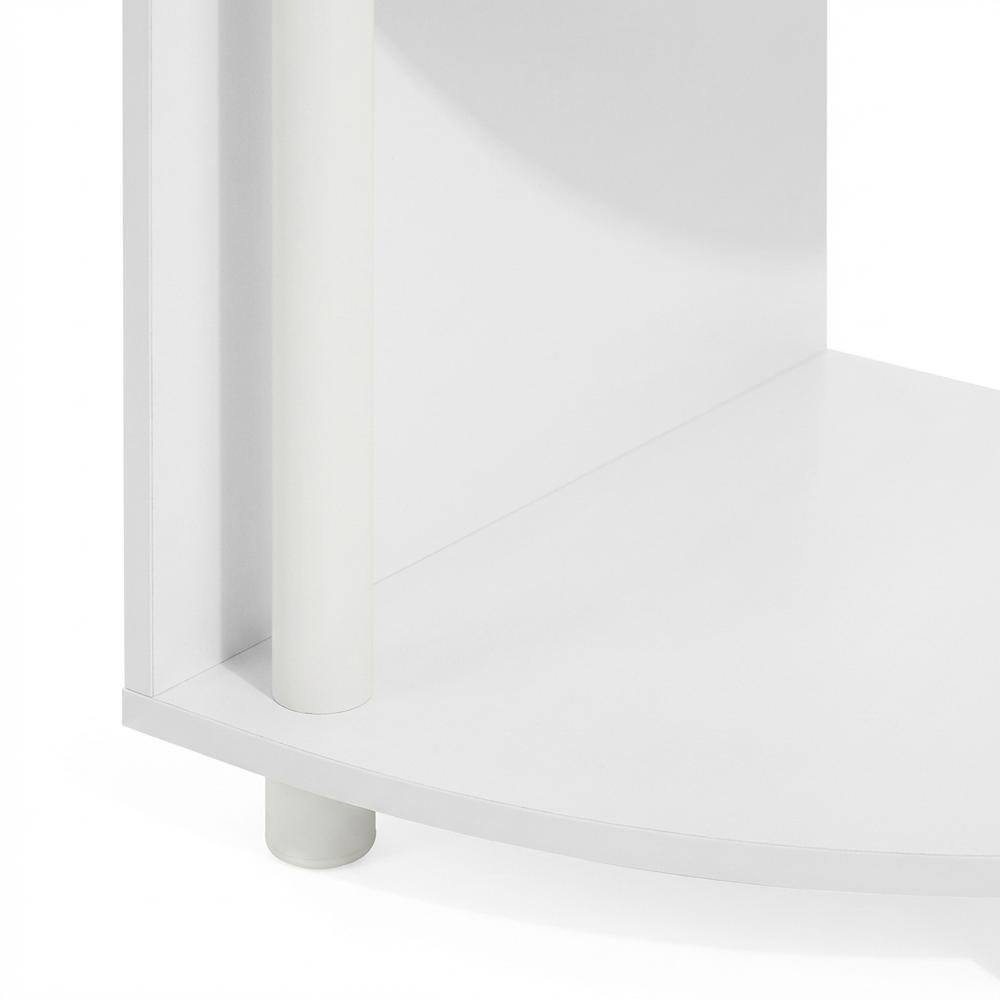 Alt View 2. FurniFact - White 4-Tier Zigzag Corner Shelf with Sturdy Wood Construction - White/White.