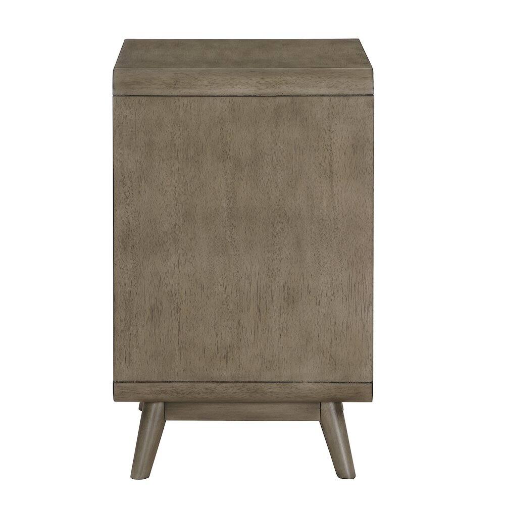 Alt View 2. Furniture of America - Ocala Mid-Century Wood 1-Drawer Side Table - Gray.
