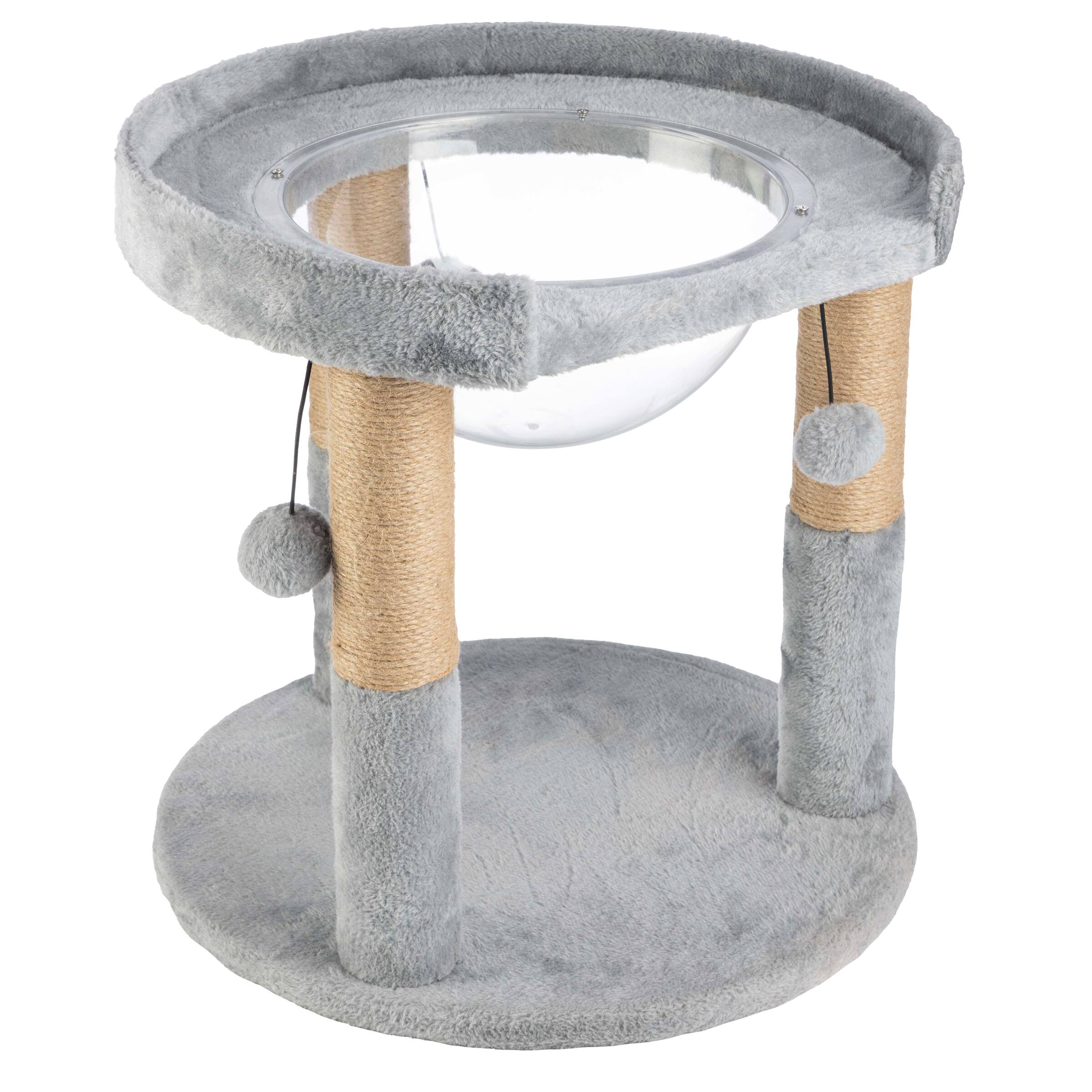 Front. PetMaker - PETMAKER Cat Hammock Cat Tree with Scratching Post, Gray, 19” x 17” - Gray.