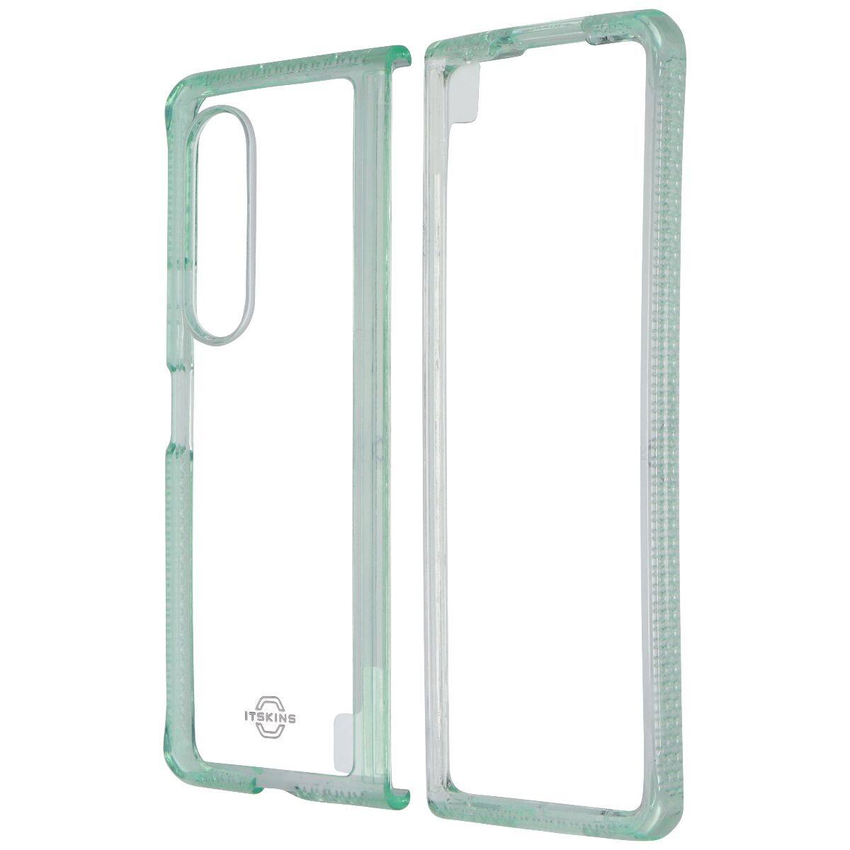 Front. Itskins - iTSKINS Hybrid R // Clear Case for Samsung Galaxy Z Fold3 5G - Green/Clear - Green.